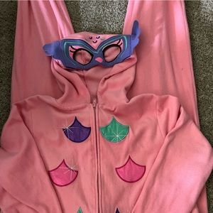 Cat and Jack girls XL 14-16 Fleece hoodie onesie pajamas